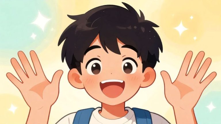 Illustration%20of%20a%20young%20person%20with%20wide%20eyes%20and%20a%20big%20smile%2C%20hands%20raised%20in%20excitement%2C%20colorful%20background%20with%20sparkles%20and%20stars%2C%20illustrated%20style