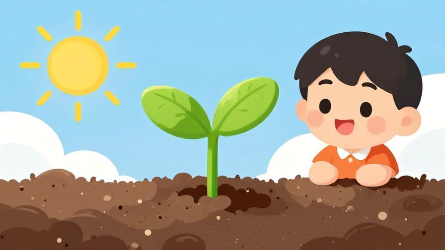 Illustration%20of%20a%20young%20plant%20sprouting%20up%20from%20soil%20with%20sunlight%20and%20a%20smiling%20character%20nearby%2C%20illustrated%20style%2C%20vibrant%20colors