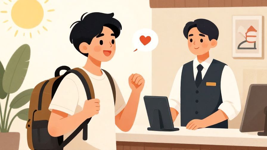 Illustration%20of%20a%20young%20traveler%20with%20a%20backpack%20speaking%20casually%20to%20a%20hotel%20staff%2C%20bright%20colors%2C%20illustrated%20style