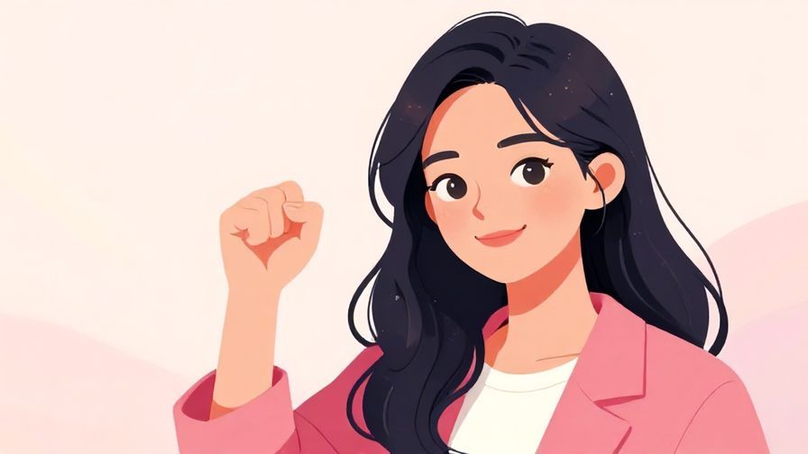 Illustration%20of%20a%20young%20woman%20smiling%20confidently%20with%20a%20raised%20fist%2C%20soft%20pastel%20background%2C%20vibrant%20colors%2C%20illustrated%20style