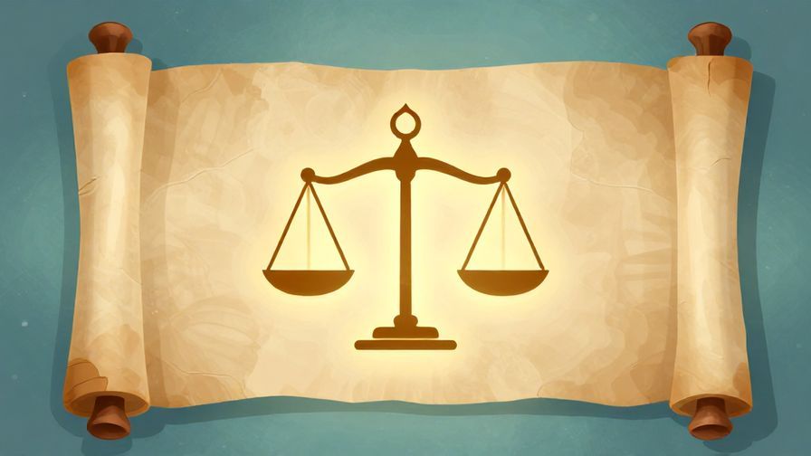 Illustration%20of%20an ancient scroll with a symbolic depiction of strength and law, glowing softly, peaceful background, illustrated style.