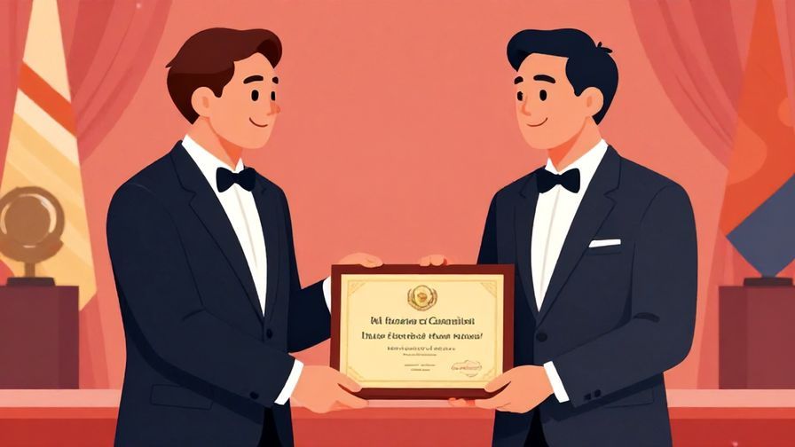 Illustration%20of%20an elegant competition scene%20with a dignified figure receiving a grand prize%20in%20a%20formal%20setting%2C%20vibrant%20colors%2C%20illustrated%20style