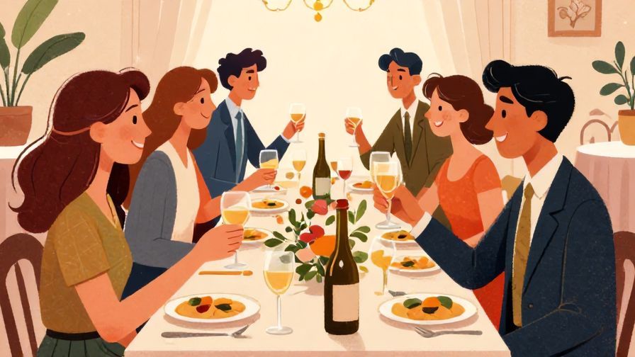 Illustration%20of%20an elegant group celebrating at a formal event, with smiles and toasts, detailed background, vibrant colors, illustrated style