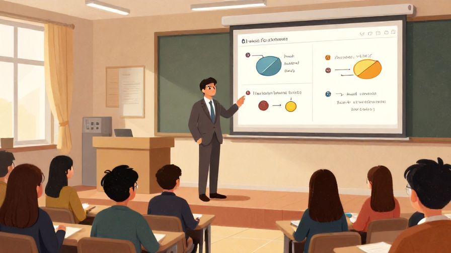 Illustration%20of%20an elegant lecture hall with a professor explaining natural selection to attentive students, soft warm lighting, illustrated style.