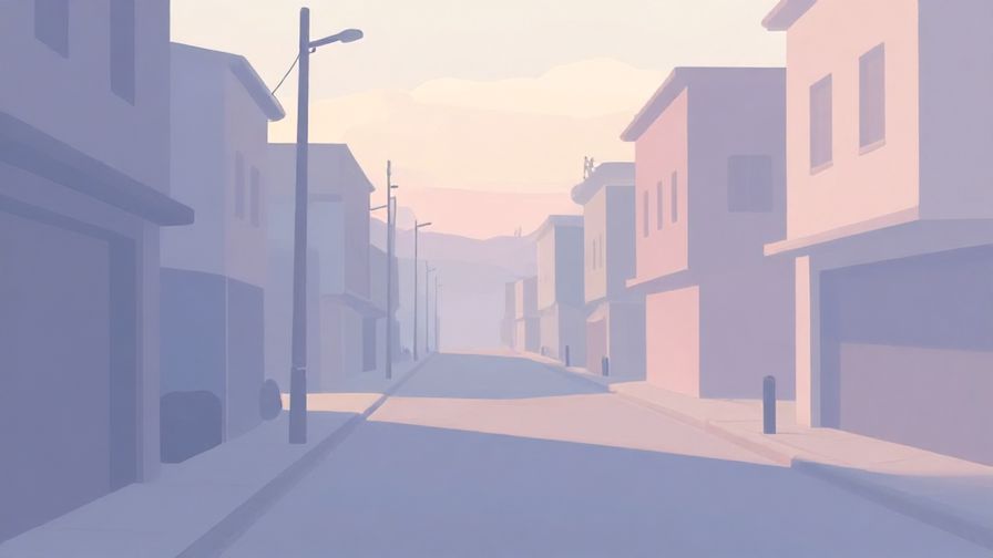 Illustration%20of%20an empty street at dawn, no people or sounds, soft pastel colors, calm and quiet atmosphere, illustrated style