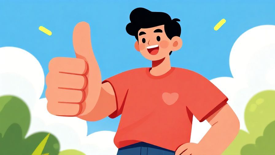 Illustration%20of%20an energetic person giving a thumbs-up, bright sunny background, vibrant colors, illustrated style