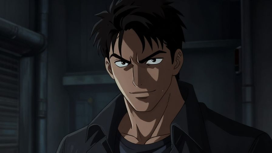 Illustration%20of%20an intense character glaring with a half-smile, dark alley background with dramatic lighting