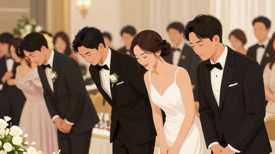 Illustration%20of%20an%20elegant%20formal%20event%2C%20people%20bowing%20and%20smiling%20politely%2C%20warm%20lighting%2C%20illustrated%20style