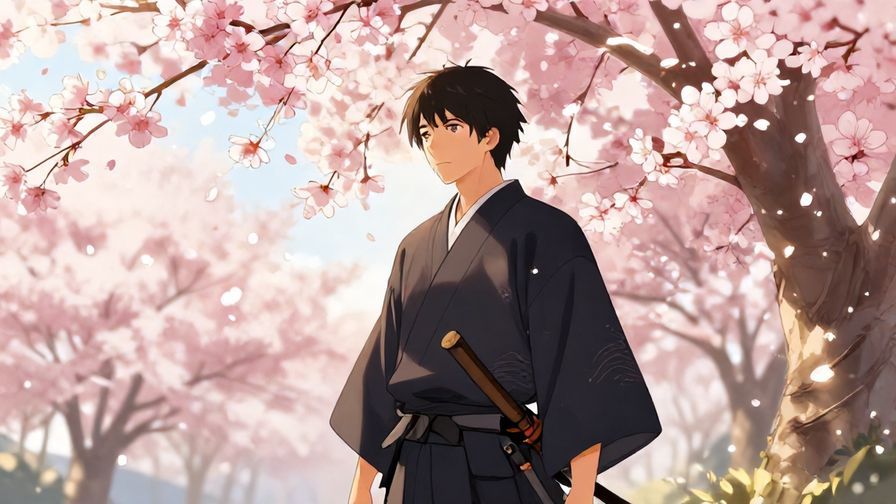 Illustration%20of%20cherry%20blossoms%20in%20full%20bloom%20and%20a%20samurai%20standing%20calmly%20with%20soft%20sunlight%20around%20him%2C%20symbolizing%20beauty%20and%20strength%2C%20vibrant%20colors%2C%20illustrated%20style