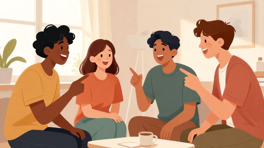 Illustration%20of%20friends%20excitedly%20talking%20and%20pointing%20at%20each%20other%20in%20a%20bright%20room%20with%20sunlight%2C%20illustrated%20style