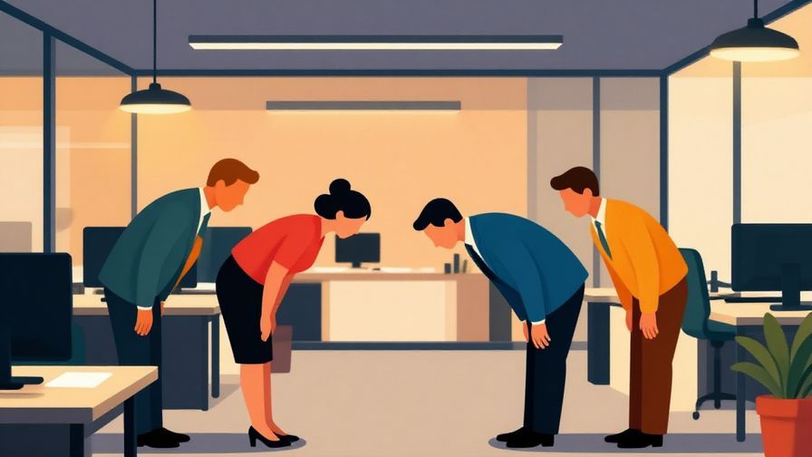 Illustration%20of%20office%20workers%20bowing%20slightly%20to%20each%20other%20at%20the%20end%20of%20the%20workday%2C%20warm%20lighting%2C%20vibrant%20colors%2C%20illustrated%20style