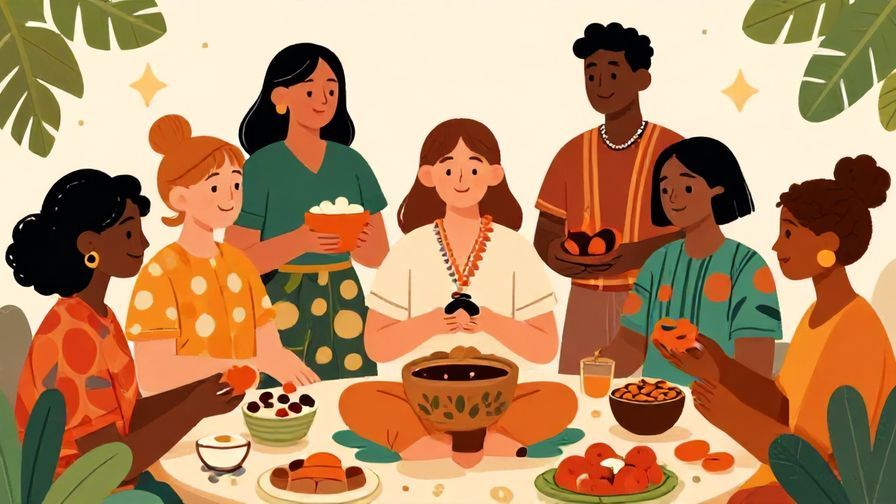 Illustration%20of%20people%20from%20different%20backgrounds%20sharing%20cultural%20items%20peacefully%2C%20vibrant%20colors%2C%20illustrated%20style