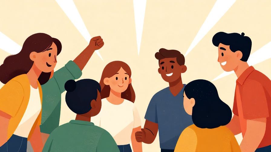 Illustration%20of%20people%20smiling%20and%20sharing%20ideas%20in%20a%20circle%20with%20light%20rays%20above%20them%2C%20vibrant%20colors%2C%20illustrated%20style