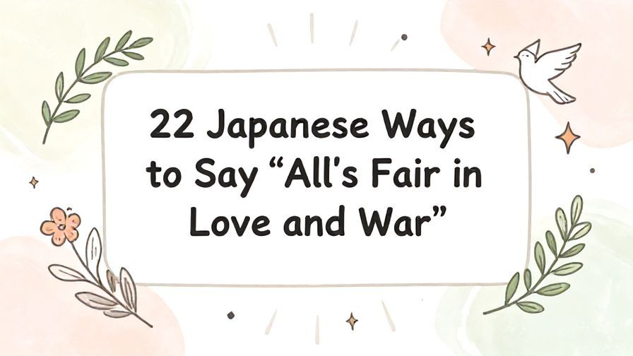 Illustration%20of%20playful%2C%20precise%2C%20sharp%20text%20%E2%80%9C22%20Japanese%20Ways%20to%20Say%20%E2%80%9CAll%27s%20Fair%20in%20Love%20and%20War%E2%80%9D%E2%80%9D%2C%20centered%20inside%20a%20thin%20rounded%20rectangle.%20Soft%2C%20hand-drawn%20elements%20including%20Florals%2C%20Olive%20branches%2C%20Doves%2C%20Stars%2C%20Light%20rays%20are%20placed%20outside%20the%20rectangle%2C%20loosely%20arranged%20and%20asymmetrical.%20Set%20on%20a%20soft%20pastel%20multicolor%20background%20with%20visible%20white%2Fivory%20space%2C%20light%20and%20airy.