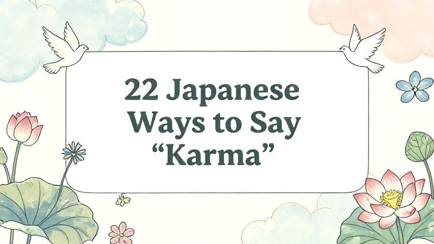 Illustration%20of%20playful%2C%20precise%2C%20sharp%20text%20%E2%80%9C22%20Japanese%20Ways%20to%20Say%20%E2%80%9CKarma%E2%80%9D%E2%80%9D%2C%20centered%20inside%20a%20thin%20rounded%20rectangle.%20Soft%2C%20hand-drawn%20elements%20including%20Florals%2C%20Lotus%20flowers%2C%20Doves%2C%20Heavenly%20clouds%20are%20placed%20outside%20the%20rectangle%2C%20loosely%20arranged%20and%20asymmetrical.%20Set%20on%20a%20soft%20pastel%20multicolor%20background%20with%20visible%20white%2Fivory%20space%2C%20light%20and%20airy.