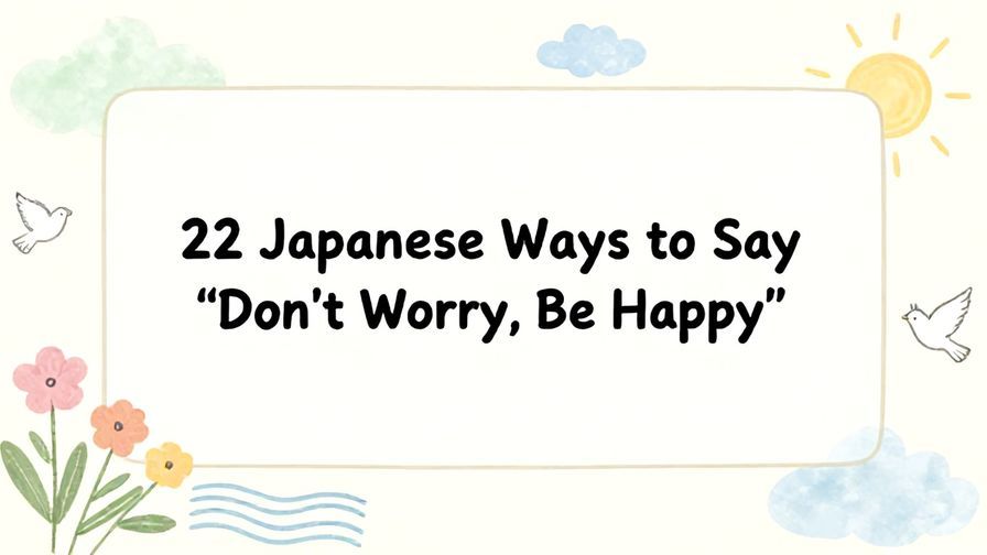 Illustration%20of%20playful%2C%20precise%2C%20sharp%20text%20%E2%80%9C22%20Japanese%20Ways%20to%20Say%20%E2%80%9CDon%E2%80%99t%20Worry%2C%20Be%20Happy%E2%80%9D%E2%80%9D%2C%20centered%20inside%20a%20thin%20rounded%20rectangle.%20Soft%2C%20hand-drawn%20elements%20including%20Florals%2C%20Gentle%20waves%2C%20Doves%2C%20Sun%20rays%2C%20Heavenly%20clouds%20are%20placed%20outside%20the%20rectangle%2C%20loosely%20arranged%20and%20asymmetrical.%20Set%20on%20a%20soft%20pastel%20multicolor%20background%20with%20visible%20white%2Fivory%20space%2C%20light%20and%20airy.