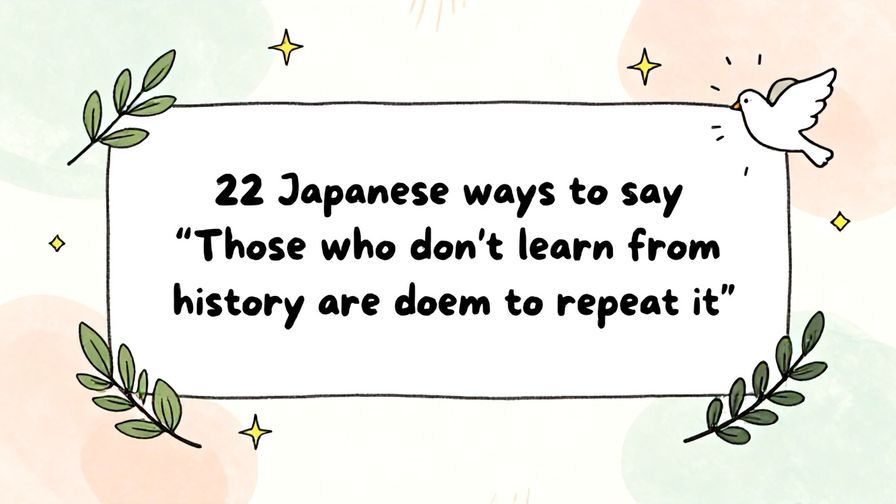 Illustration%20of%20playful%2C%20precise%2C%20sharp%20text%20%E2%80%9C22%20Japanese%20ways%20to%20say%20%E2%80%9CThose%20who%20don%E2%80%99t%20learn%20from%20history%20are%20doomed%20to%20repeat%20it%E2%80%9D%E2%80%9D%2C%20centered%20inside%20a%20thin%20rounded%20rectangle.%20Soft%2C%20hand-drawn%20elements%20including%20Floating%20leaves%2C%20Olive%20branches%2C%20Doves%2C%20Stars%2C%20Light%20rays%20are%20placed%20outside%20the%20rectangle%2C%20loosely%20arranged%20and%20asymmetrical.%20Set%20on%20a%20soft%20pastel%20multicolor%20background%20with%20visible%20white%2Fivory%20space%2C%20light%20and%20airy.