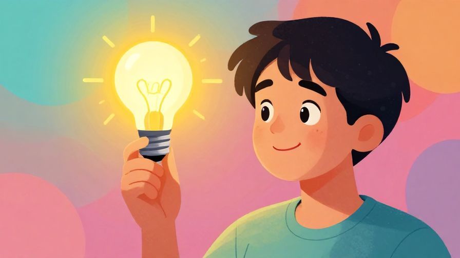 Illustration%20of%20someone having a lightbulb moment in conversation, turning head with an interested smile, colorful background, illustrated style