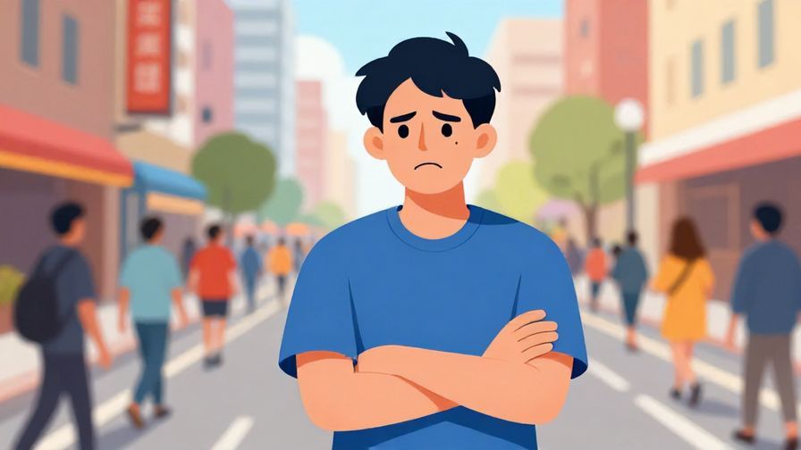Illustration%20of%20someone turning away with crossed arms, an annoyed expression, city street background with passing crowds, vibrant colors, illustrated style
