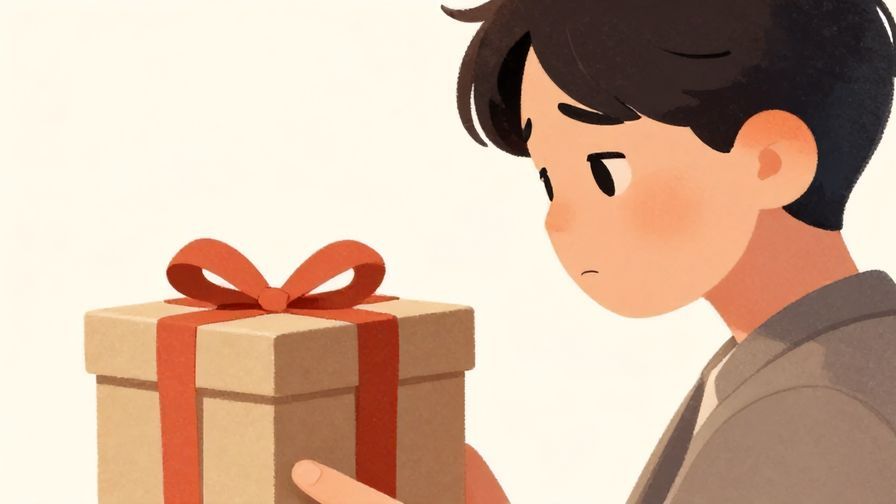 Illustration%20of%20someone%20looking%20at%20a%20closed%20gift%20box%20with%20a%20sad%20expression%2C%20soft%20lighting%2C%20illustrated%20style