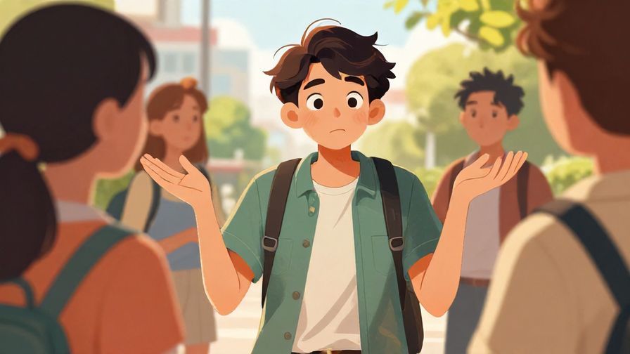 Illustration%20of%20someone%20shrugging%20playfully%20while%20talking%20to%20friends%20outside%2C%20detailed%20background%2C%20vibrant%20colors%2C%20illustrated%20style