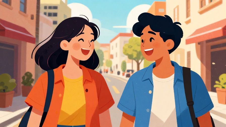 Illustration%20of%20two close friends laughing and nodding enthusiastically on a sunny street, vibrant colors, illustrated style