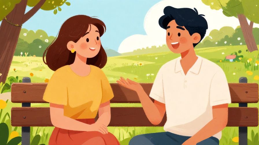 Illustration%20of%20two friends chatting and laughing, one nodding in agreement, park bench setting, bright daylight, vibrant colors, illustrated style