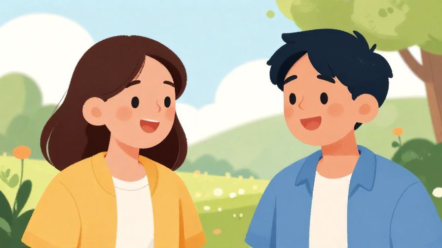 Illustration%20of%20two friends laughing and nodding in perfect agreement, bright outdoor setting