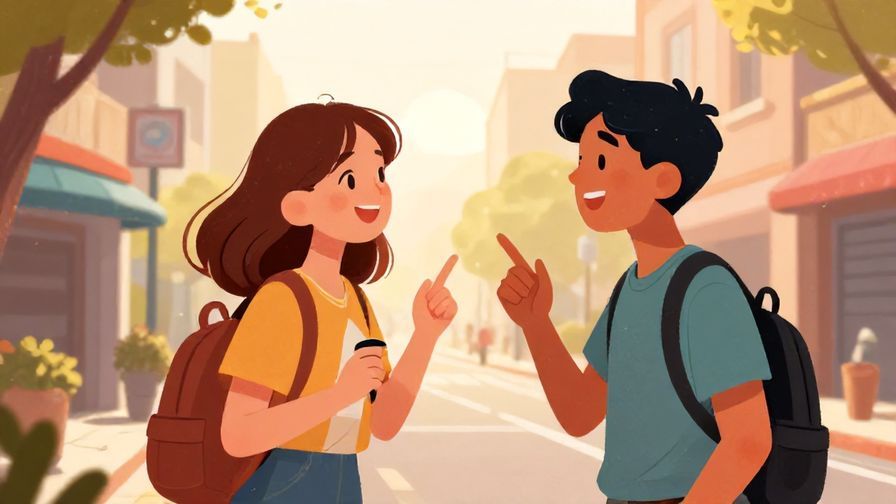Illustration%20of%20two friends meeting on a street at sunrise, one with a big smile asking the other if they’re feeling energetic.%20Bright%20colors%2C%20illustrated%20style