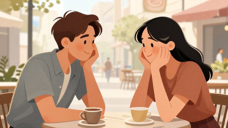 Illustration%20of%20two friends nodding and smiling in agreement, casual outdoor café scene, illustrated style