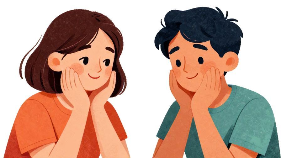 Illustration%20of%20two friends nodding in agreement with warm smiles, vibrant colors, illustrated style
