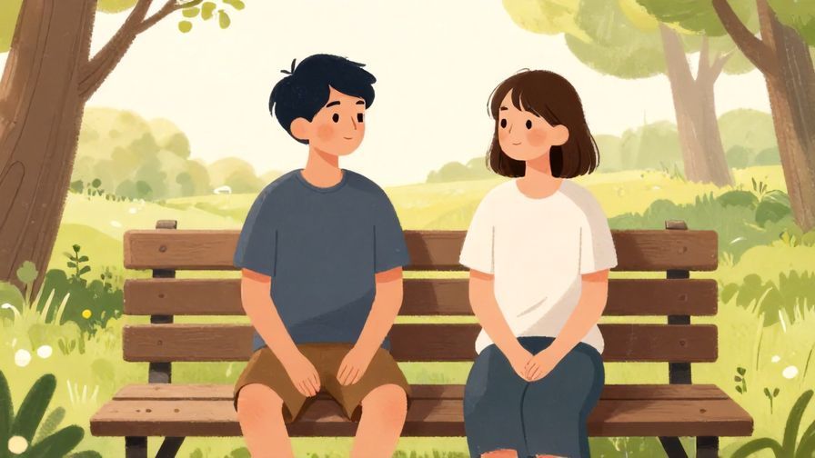 Illustration%20of%20two friends relaxing together on a park bench, calm expressions, soft afternoon light, illustrated style