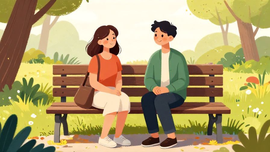 Illustration%20of%20two friends sitting on a park bench, reminiscing with gentle smiles, late afternoon light, vibrant colors, illustrated style