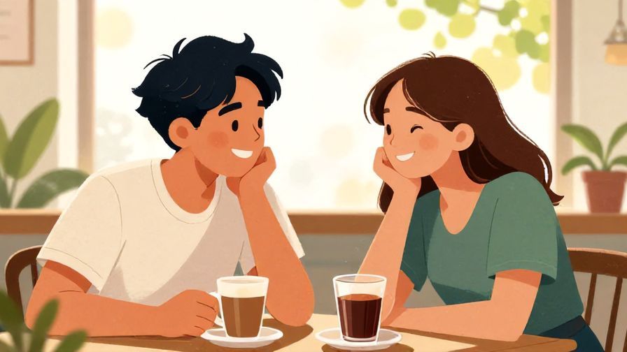 Illustration%20of%20two friends%20giving%20encouraging%20smiles%20to%20each%20other%20in%20a%20sunlit%20cafe%20setting%2C%20illustrated%20style%2C%20vibrant%20colors