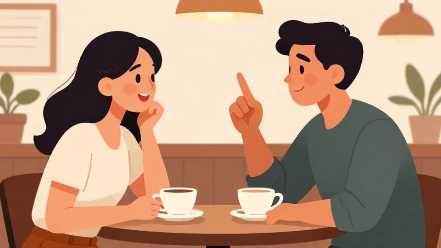 Illustration%20of%20two people chatting with one raising a finger confidently, a casual café setting with warm tones