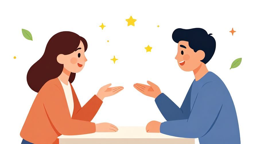 Illustration%20of%20two people exchanging smiles across a table, with stars and floating leaves in the background