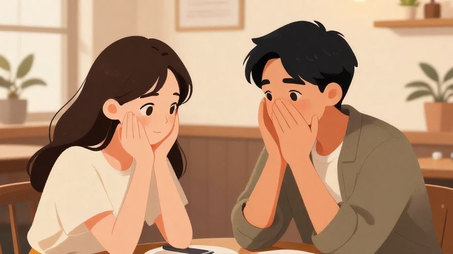 Illustration%20of%20two people nodding in agreement, relaxed expressions, soft indoor cafe setting, warm lighting