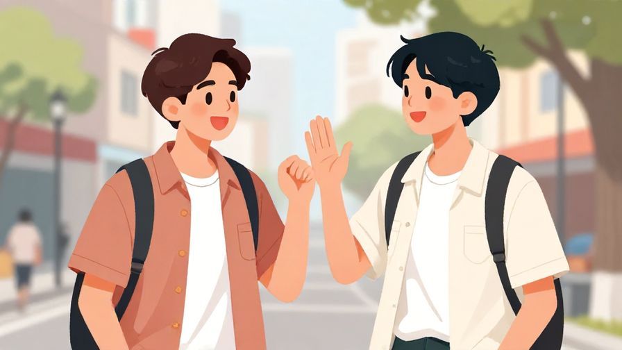 Illustration%20of%20two young friends hanging out, one teasing the other playfully, casual urban background