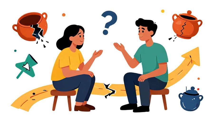 Illustration%20of%20two%20characters%20talking%20and%20reflecting%20while%20surrounded%20by%20symbols%20of%20mistakes%20like%20cracked%20pots%20and%20broken%20paths%2C%20vibrant%20colors%2C%20illustrated%20style