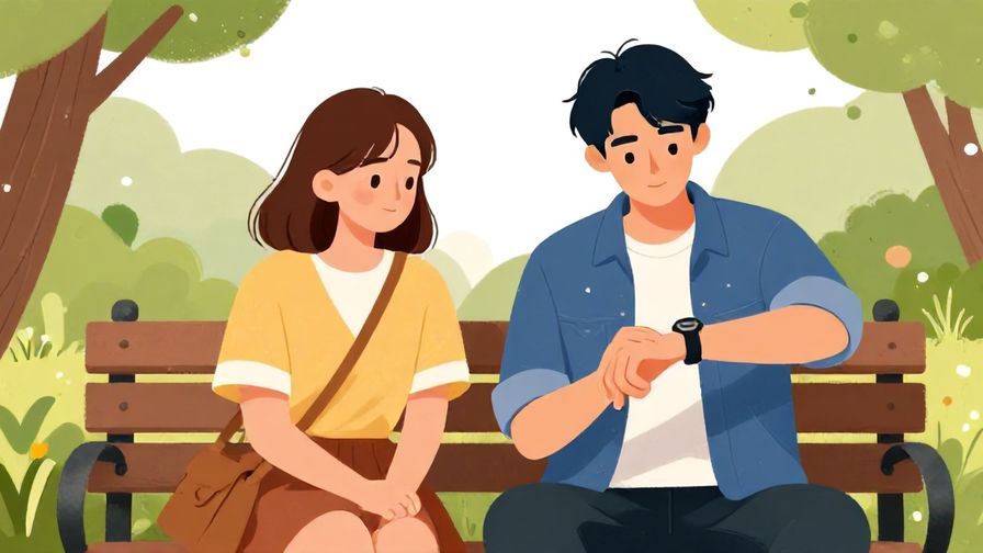 Illustration%20of%20two%20friends%20chatting%20on%20a%20park%20bench%2C%20one%20looking%20a%20bit%20distracted%20checking%20their%20watch%2C%20bright%20colors%2C%20illustrated%20style