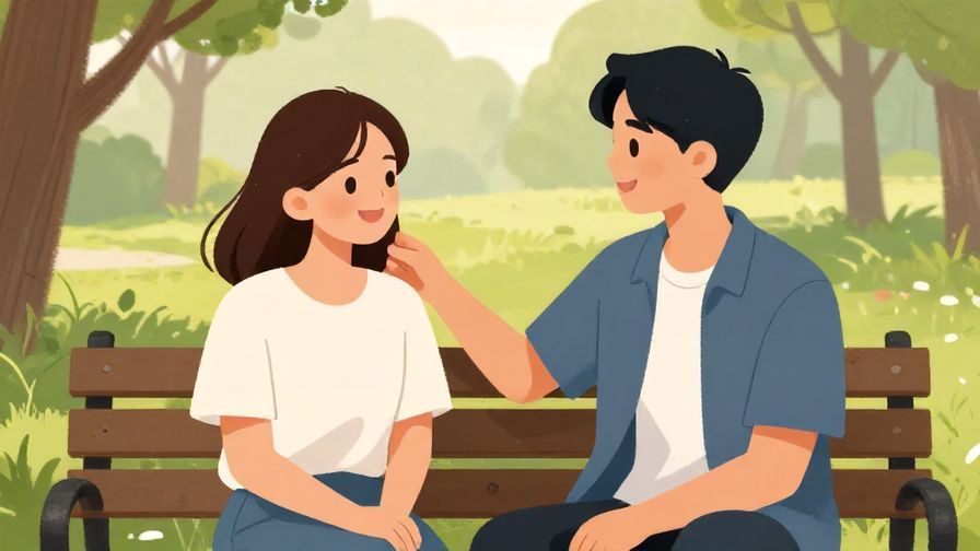 Illustration%20of%20two%20friends%20chatting%20on%20a%20bench%20with%20one%20person%20smiling%20and%20gently%20correcting%20the%20other%2C%20park%20scene%2C%20illustrated%20style