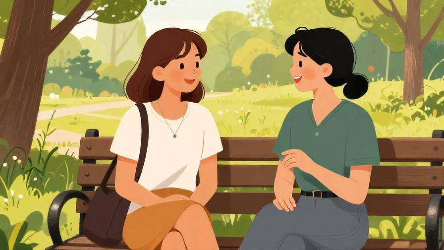 Illustration%20of%20two%20friends%20chatting%20on%20a%20bench%20in%20a%20park%2C%20both%20smiling%20and%20engaged%2C%20detailed%20background%2C%20vibrant%20colors%2C%20illustrated%20style