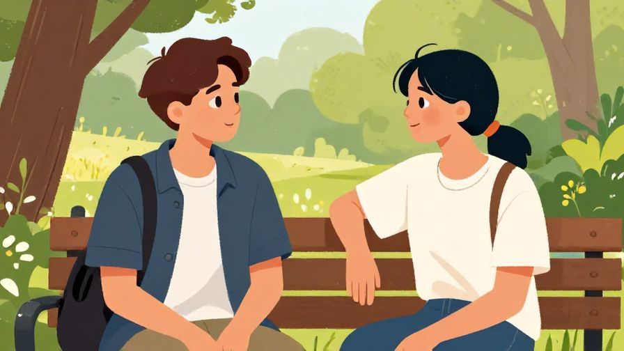 Illustration%20of%20two%20friends%20chatting%20with%20one%20expressing%20mild%20interest%2C%20casual%20park%20scene