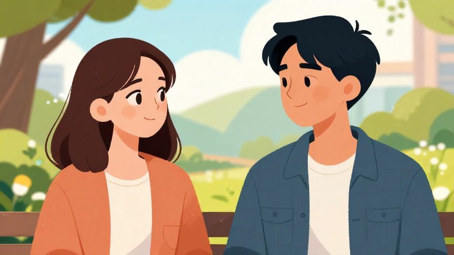 Illustration%20of%20two%20friends%20chatting%20with%20one%20smiling%20wryly%20at%20the%20other%20who%20looks%20confident%2C%20park%20background%2C%20bright%20colors%2C%20illustrated%20style