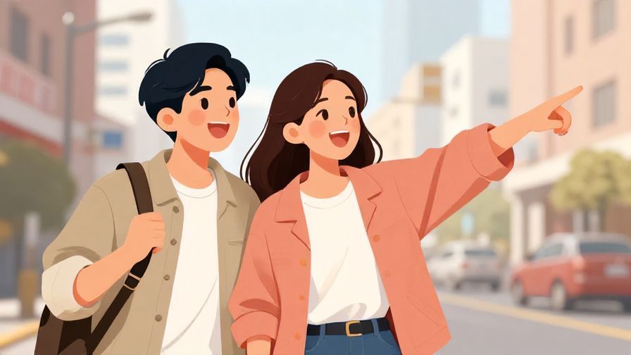 Illustration%20of%20two%20friends%20excitedly%20pointing%20right%20and%20heading%20that%20way%2C%20casual%20urban%20background%2C%20illustrated%20style