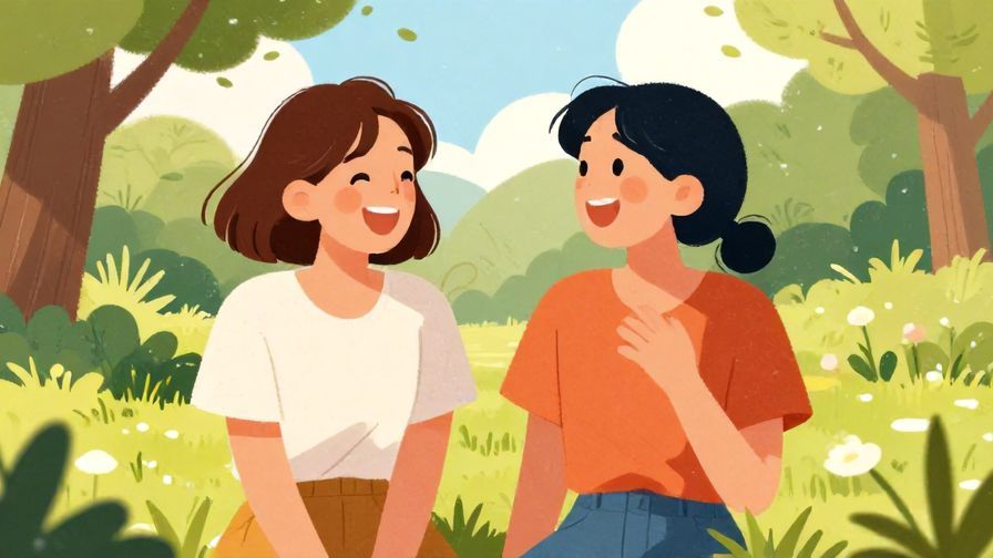 Illustration%20of%20two%20friends%20laughing%20and%20chatting%20in%20a%20park%20on%20a%20sunny%20day%2C%20vibrant%20colors%2C%20illustrated%20style