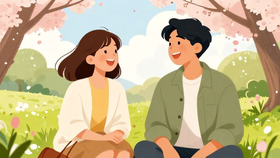 Illustration%20of%20two%20friends%20laughing%20and%20chatting%20in%20a%20park%2C%20spring%20blossoms%20around%20them%2C%20illustrated%20style