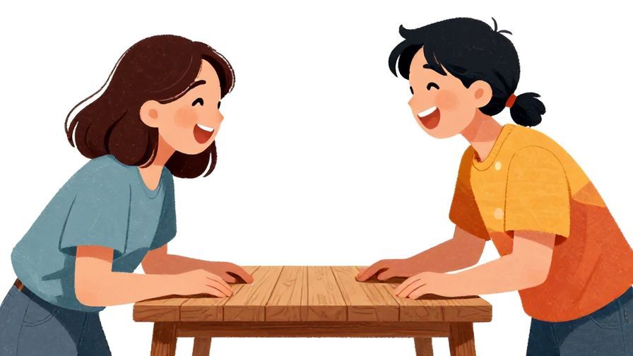 Illustration%20of%20two%20friends%20laughing%20and%20one%20playfully%20pretending%20to%20touch%20a%20wooden%20table%2C%20bright%20colors%2C%20illustrated%20style