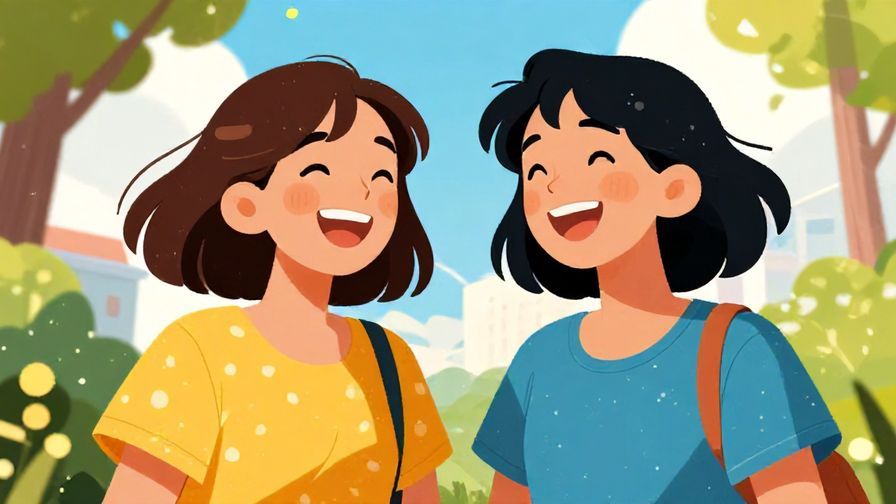 Illustration%20of%20two%20friends%20laughing%20together%20outside%2C%20sunny%20day%2C%20vibrant%20colors%2C%20illustrated%20style