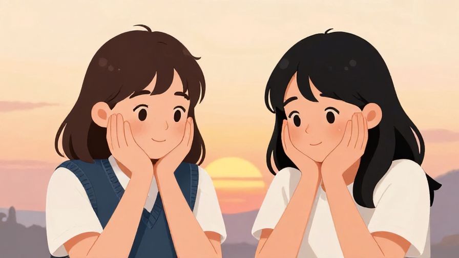 Illustration%20of%20two%20friends%20nodding%20in%20agreement%20with%20a%20gentle%20sunset%20background%2C%20friendly%20expressions%2C%20illustrated%20style